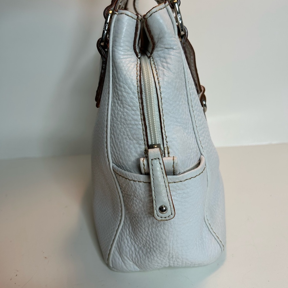Fossil Pebble Grain White Leather Tote/Shoulder Bag - Picture 3 of 15